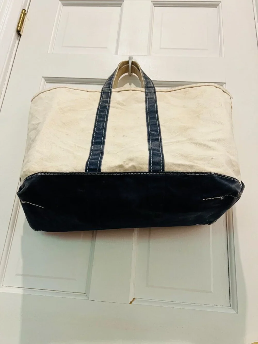 Vintage L.L Bean Boat And Tote Large Heavy Canvas Bag USA Giza Tag